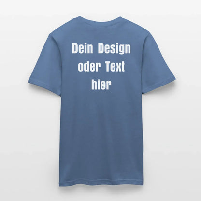Männer T-Shirt - personalisierbare Vorder- und Rückseite - Taubenblau 