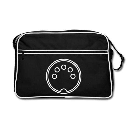 "DIN 41524" Motiv-Retro-Tasche, Farbe Schwarz/Weiß