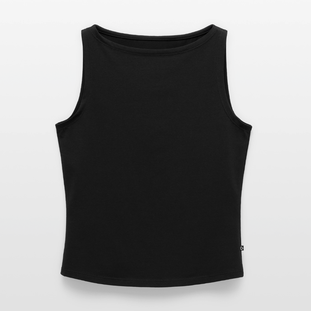 Frauen Tank Top mit U-Boot-Ausschnitt - personalisierbar - Schwarz