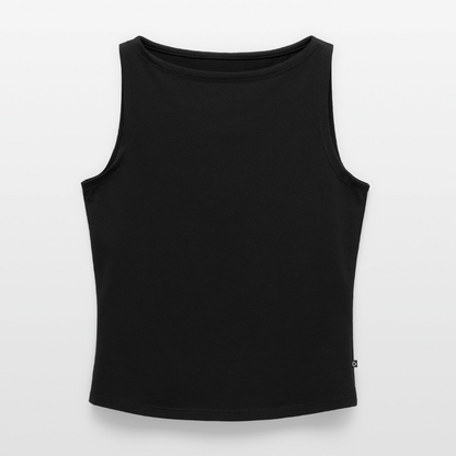 Frauen Tank Top mit U-Boot-Ausschnitt - personalisierbar - Schwarz