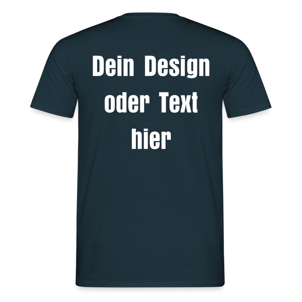 Männer T-Shirt - personalisierbare Vorder- und Rückseite - Navy