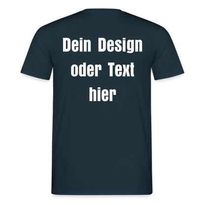 Männer T-Shirt - personalisierbare Vorder- und Rückseite - Navy