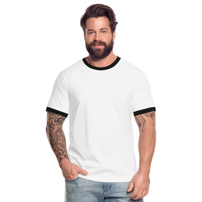 Männer Kontrast-T-Shirt - personalisierbare Vorder- und Rückseite - Weiß/Schwarz