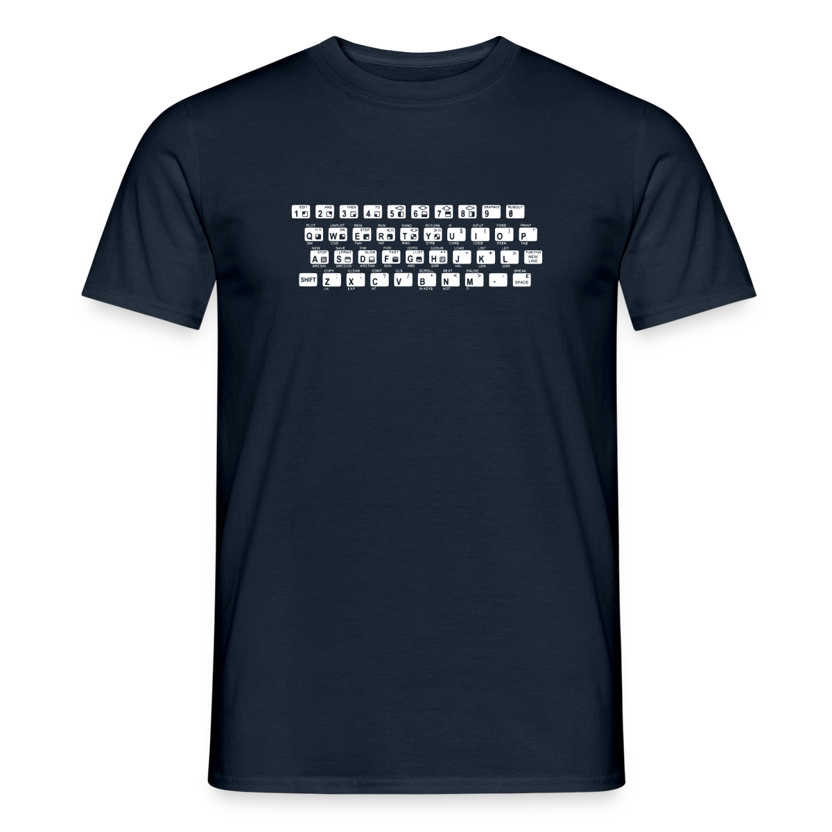 48K ZX Spectrum Motiv-T-Shirt für Männer, Farbe Navy