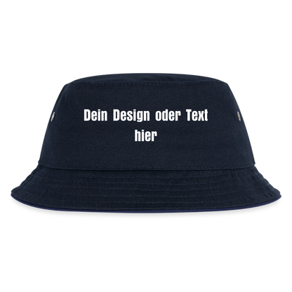Kinder Bucket Hat - personalisierbar - navy/navy