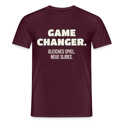 Game Changer. Gleiches Spiel. Neue Slides. Motiv-T-Shirt für Männer, Farbe Ziegelrot