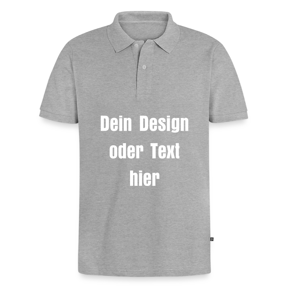 Männer Premium Bio Polo Shirt - personalisierbar - Grau meliert