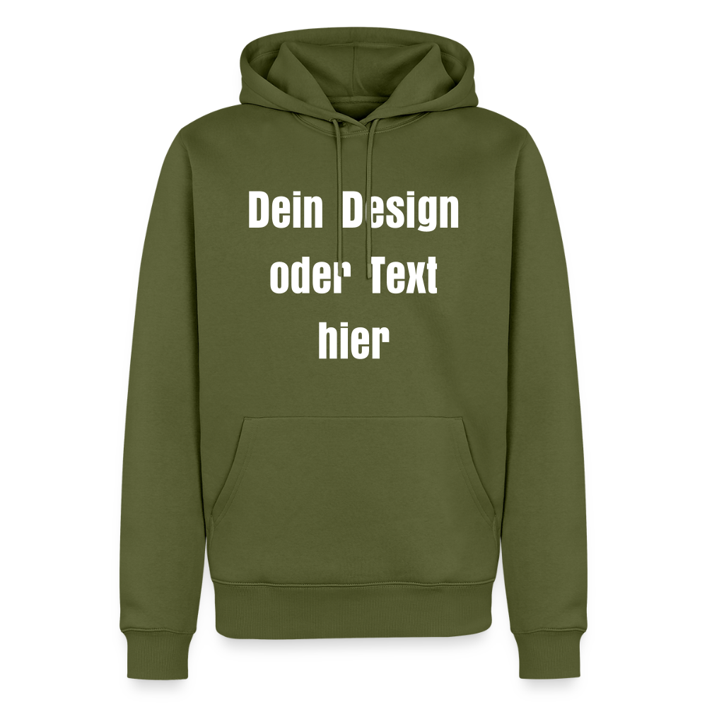 Männer Premium Hoodie - personalisierbare Vorder- und Rückseite - Khaki