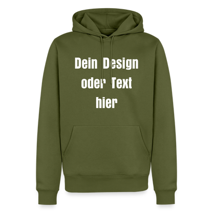 Männer Premium Hoodie - personalisierbare Vorder- und Rückseite - Khaki