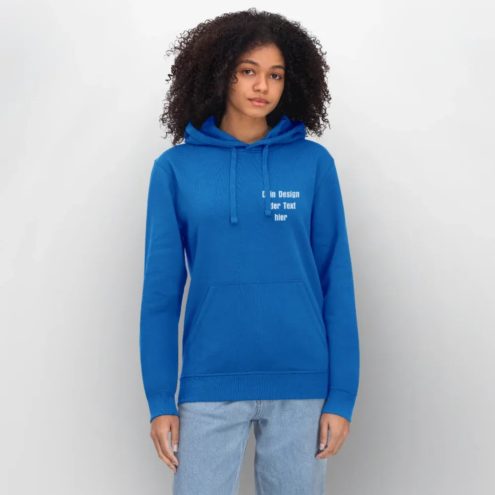 Stanley/Stella Unisex Bio-Hoodie DRUMMER - personalisierbare Vorder- und Rückseite - Königsblau