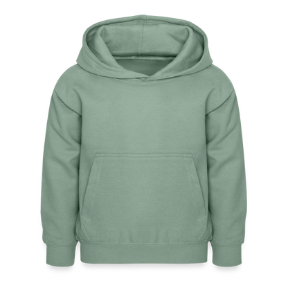 Kinder Hoodie - personalisierbare Vorder- und Rückseite - Graugrün