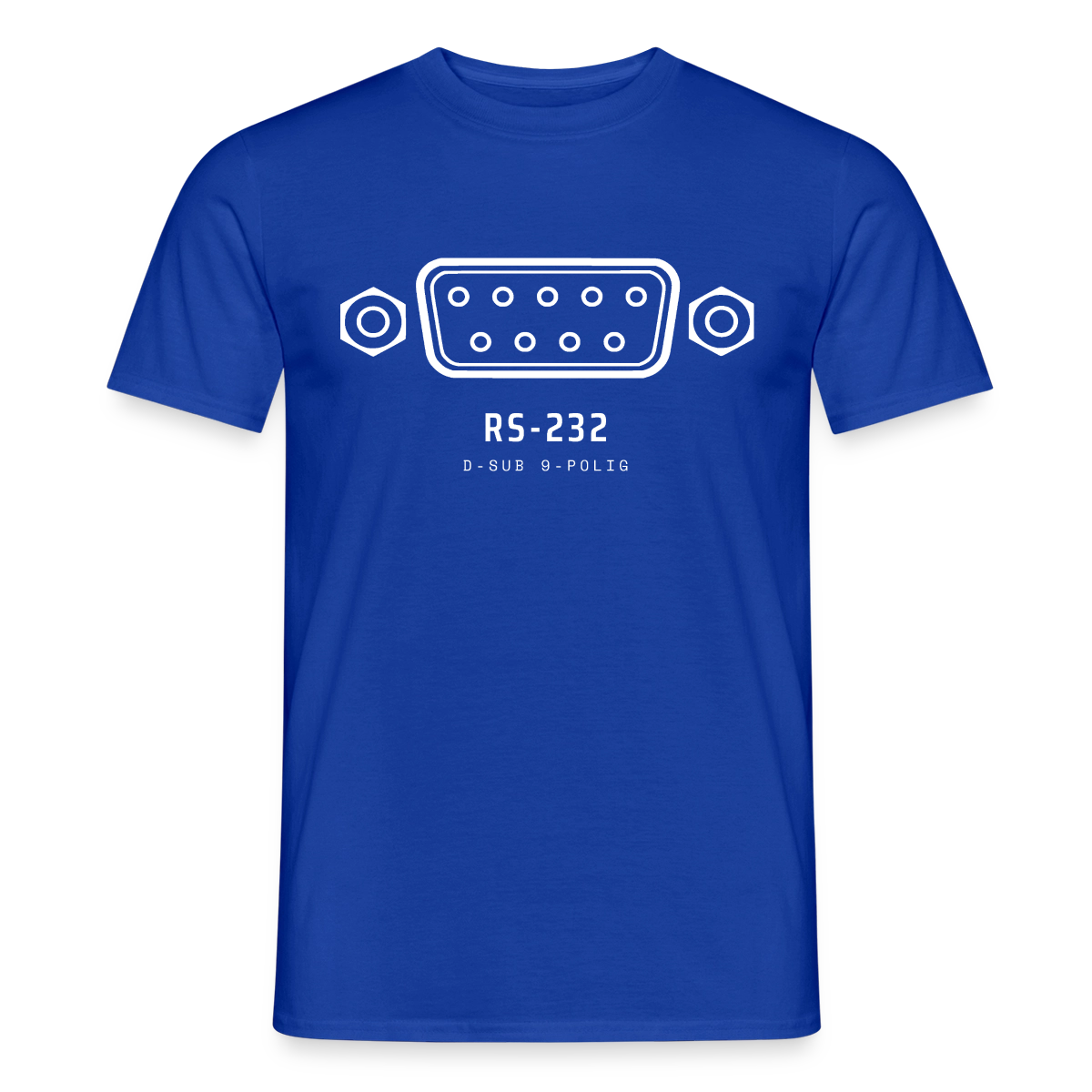 "RS-232, D-Sub 9-polig" Motiv-T-Shirt für Männer, Farbe Dunkelblau
