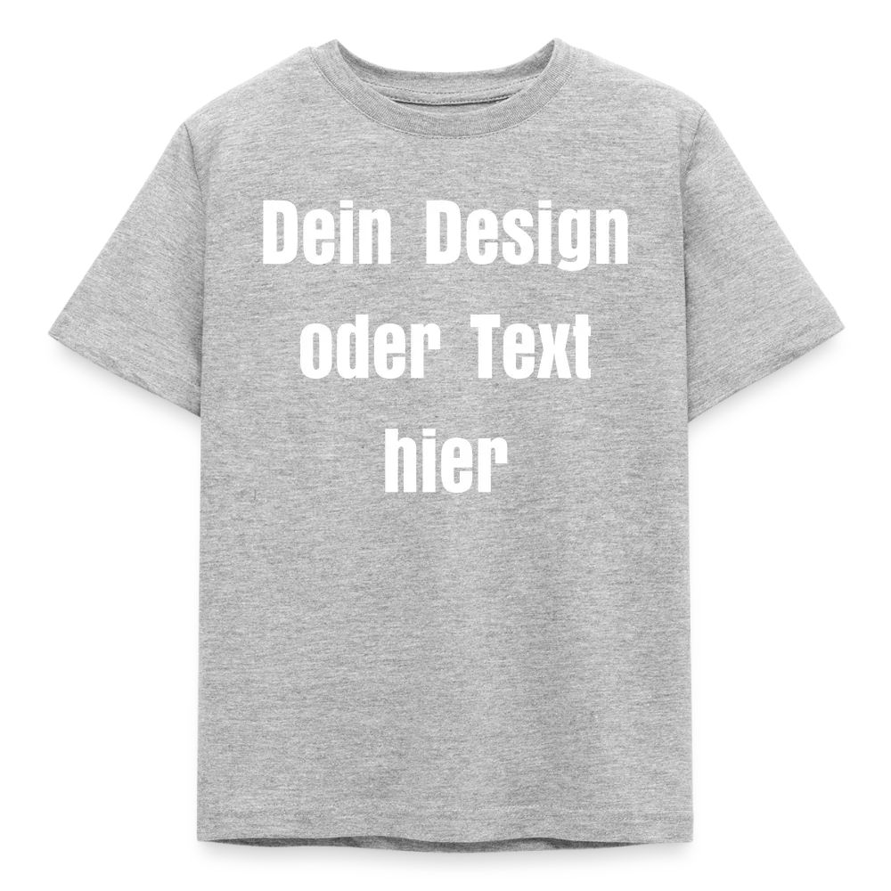 Kinder T-Shirt - personalisierbare Vorder- und Rückseite - Grau meliert