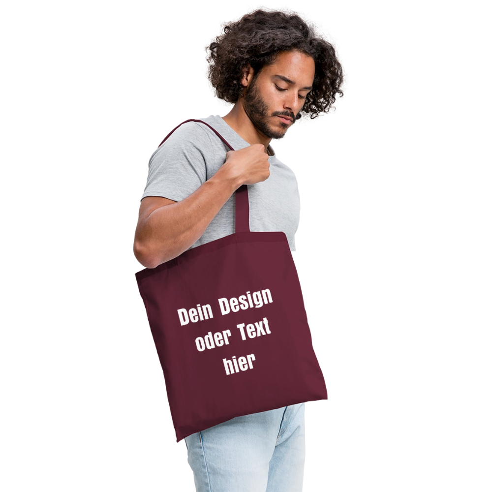 Stoffbeutel aus 100% Baumwolle - personalisierbar - Burgunderrot