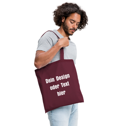 Stoffbeutel aus 100% Baumwolle - personalisierbar - Burgunderrot