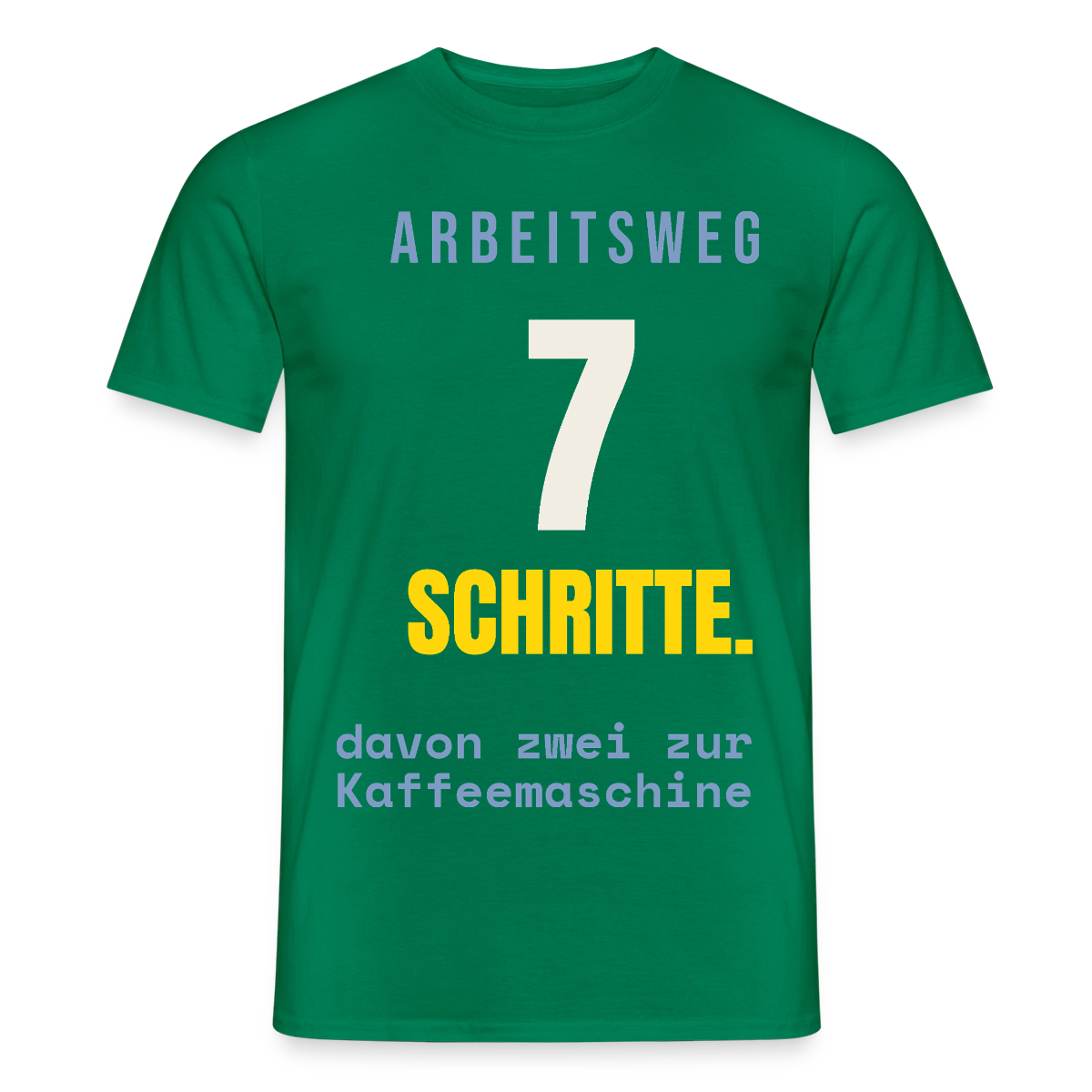 Arbeitsweg: sieben Schritte Motiv-T-Shirt für Männer, Farbe Kelly Green