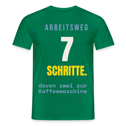 Arbeitsweg: sieben Schritte Motiv-T-Shirt für Männer, Farbe Kelly Green