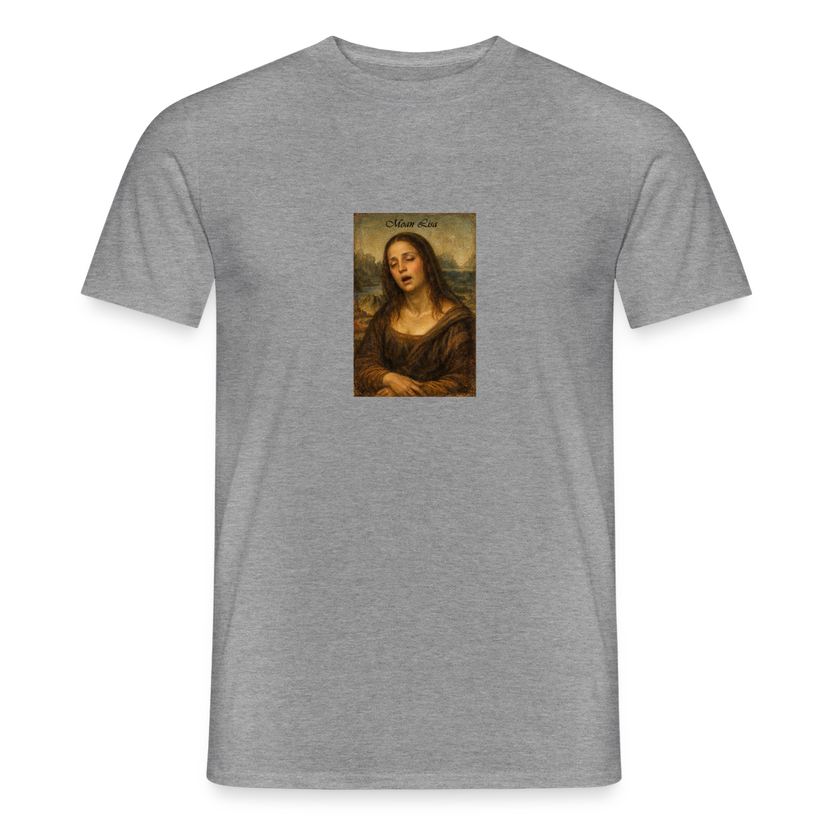 Moan Lisa Motiv-T-Shirt für Männer, Farbe Graphit meliert