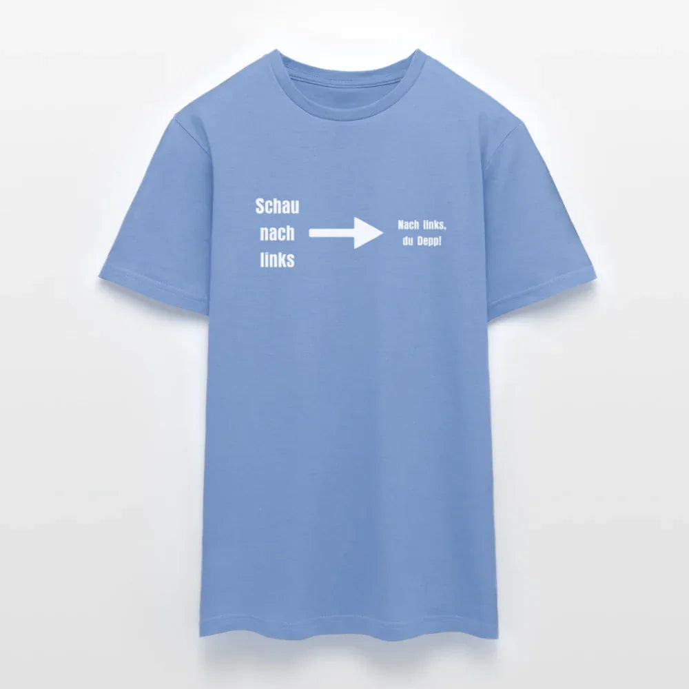 "Schau nach links" Motiv-T-Shirt für Männer - Carolina Blue