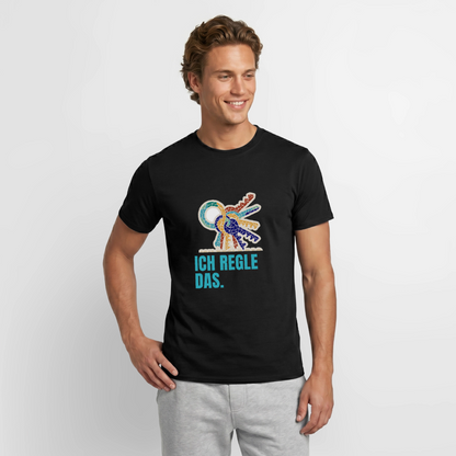 "Ich regle das. Mosaik-Motiv" Motiv-T-Shirt für Männer, Farbe Schwarz, Model