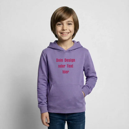 Kinder Hoodie - personalisierbare Vorder- und Rückseite - Lavendel