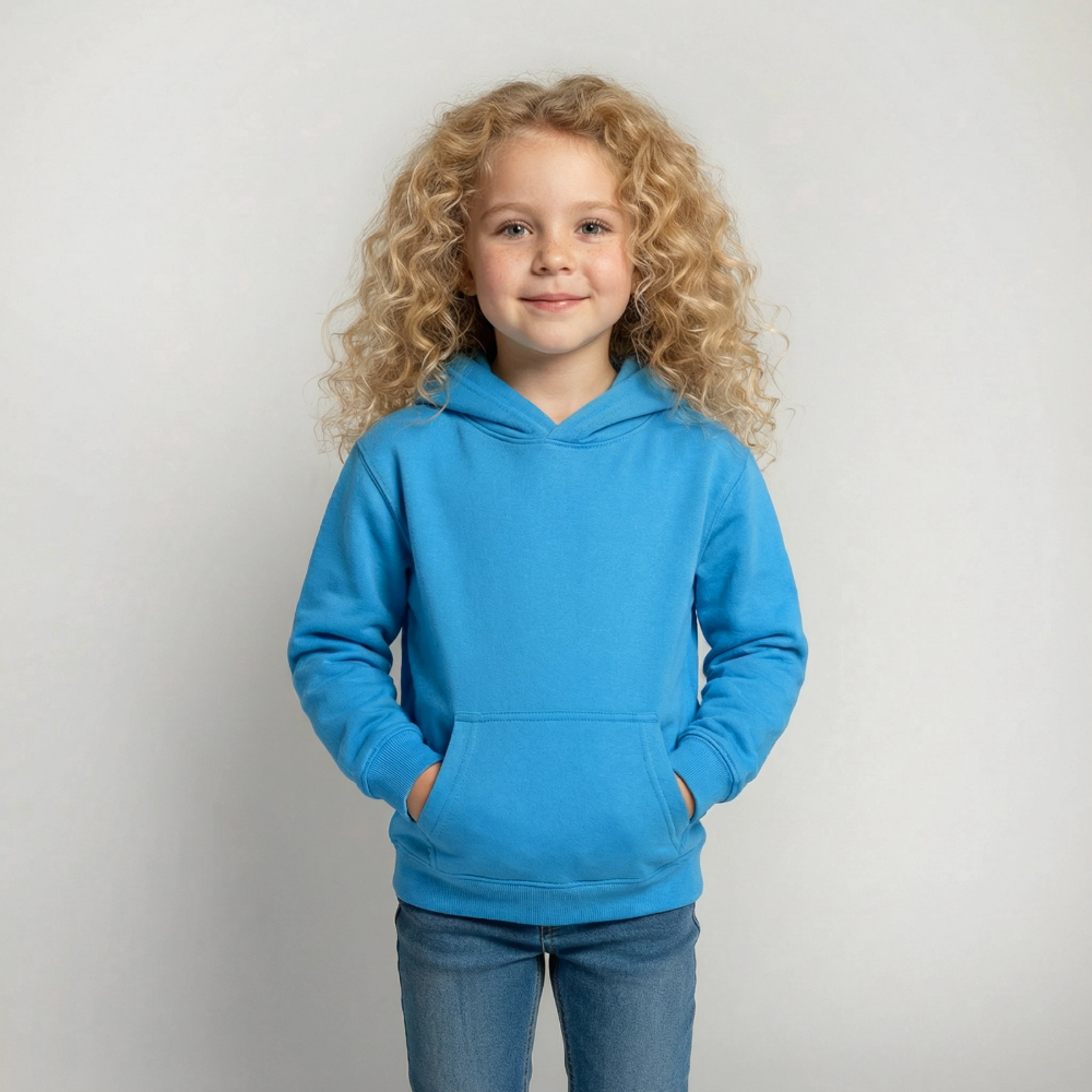 Kinder Hoodie - personalisierbare Vorder- und Rückseite - Meeresblau
