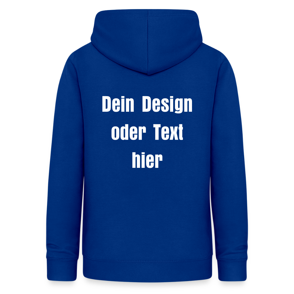 Frauen Hoodie - personalisierbare Vorder- und Rückseite - Royalblau