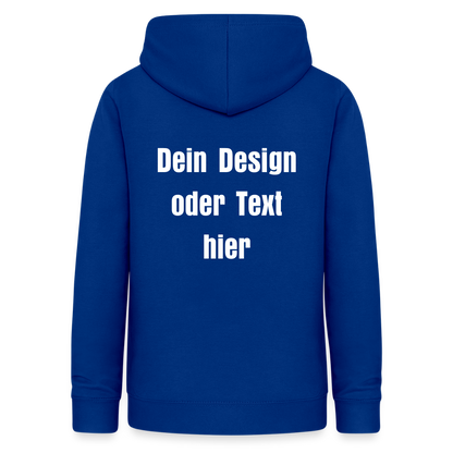 Frauen Hoodie - personalisierbare Vorder- und Rückseite - Royalblau