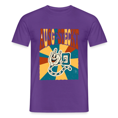 "Ausgesteckt. Midcentury-Motiv" Motiv-T-Shirt für Männer, Farbe Lila