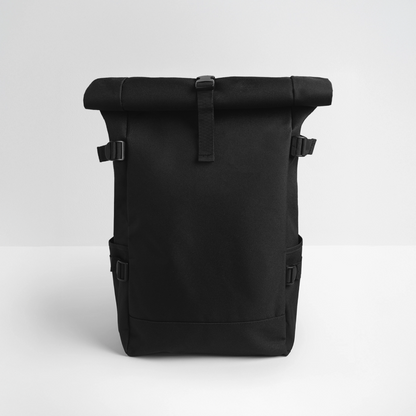 Rolltop Rucksack - personalisierbar - Schwarz
