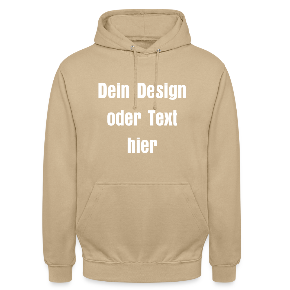 Unisex Hoodie - personalisierbare Vorder- und Rückseite - Beige