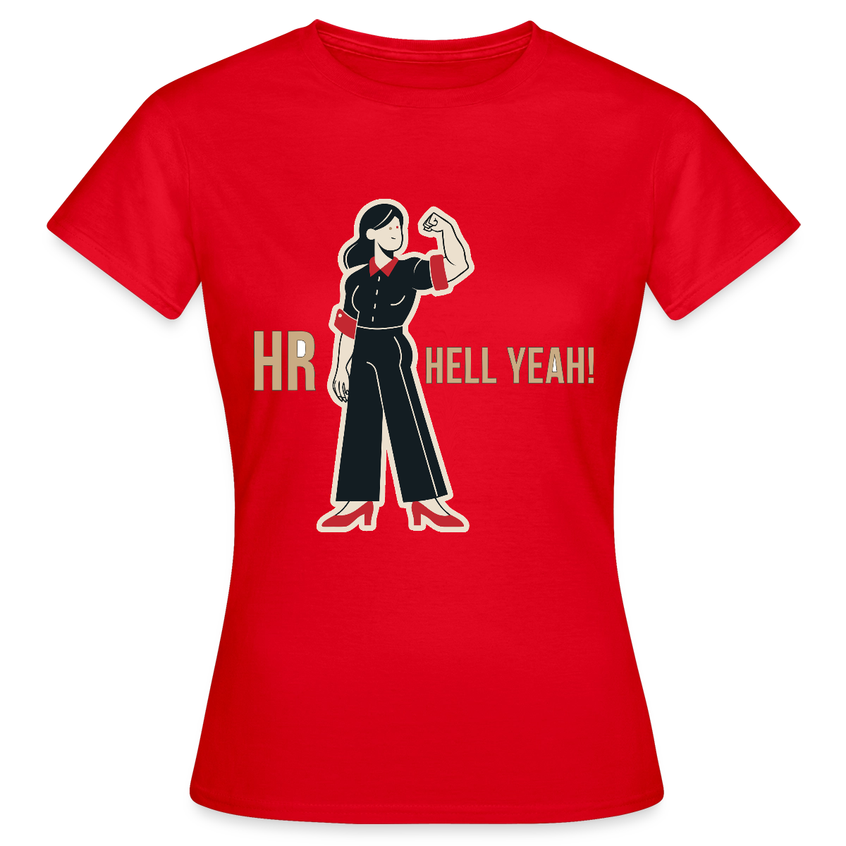 HR. Hell yeah! Motiv-T-Shirt für Frauen, Farbe Rot
