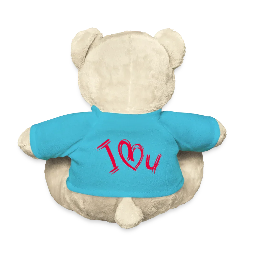 Teddy "Valentine" - personalisierbarer Text oder Name - Atollblau