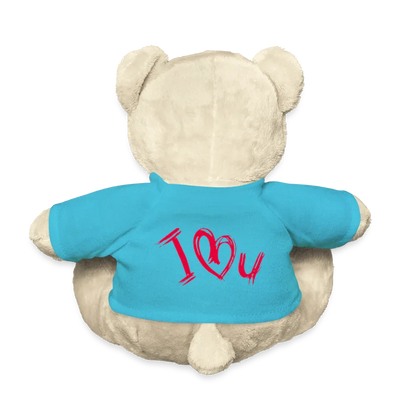 Teddy "Valentine" - personalisierbarer Text oder Name - Atollblau