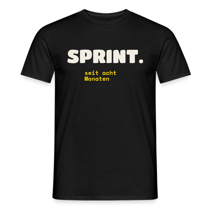 Sprint. Seit acht Monaten. Motiv-T-Shirt für Männer, Farbe Schwarz