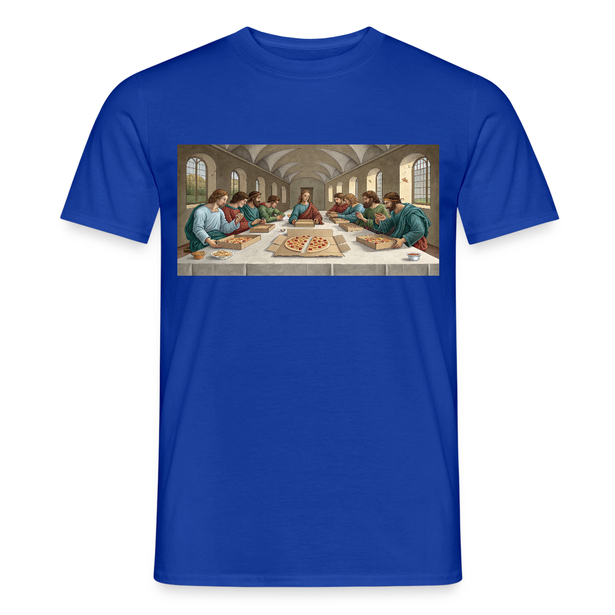 Das Teamevent. Renaissance-Motiv Motiv-T-Shirt für Männer, Farbe Dunkelblau