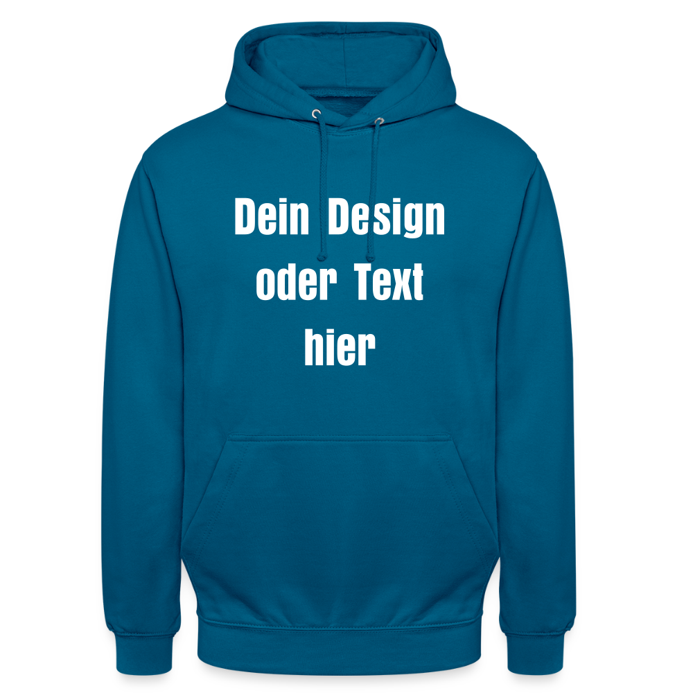 Unisex Hoodie - personalisierbare Vorder- und Rückseite - Tiefseeblau 