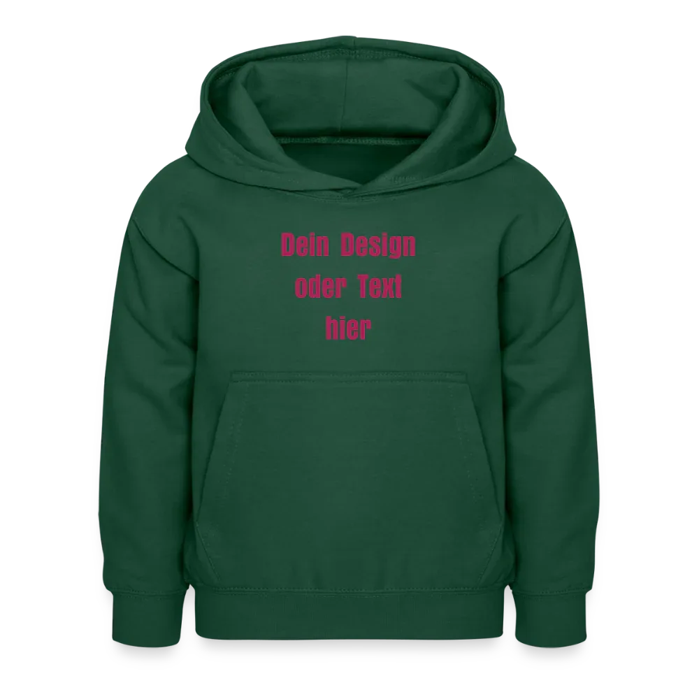 Kinder Hoodie - personalisierbare Vorder- und Rückseite - Flaschengrün