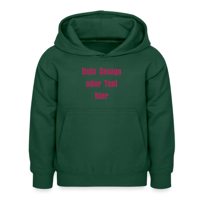 Kinder Hoodie - personalisierbare Vorder- und Rückseite - Flaschengrün