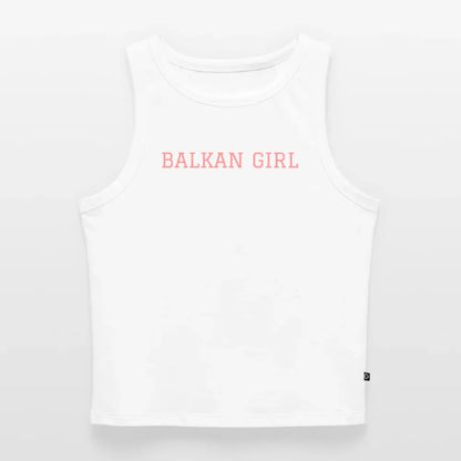"Balkan Girl" - Frauen Cropped Tank Top - Weiß