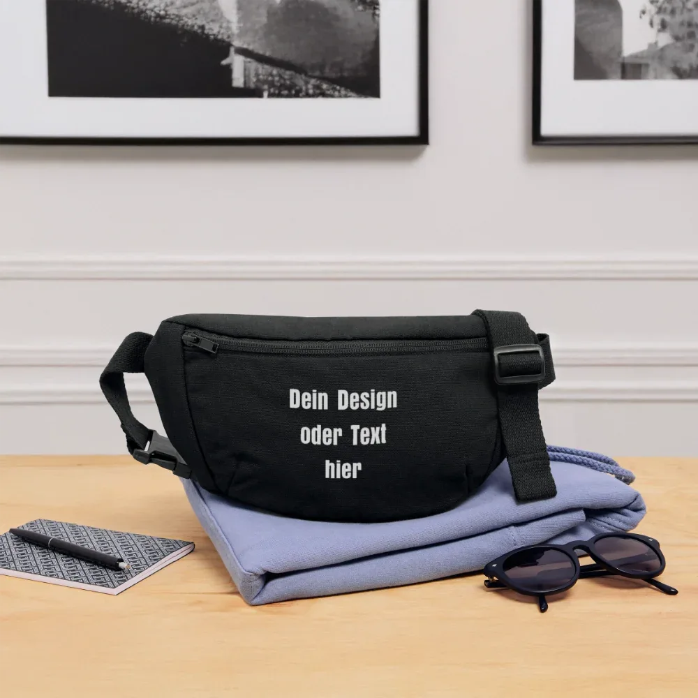 Stanley/Stella recycelte Gürteltasche - personalisierbar - Schwarz