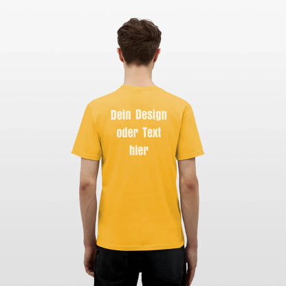 Männer T-Shirt - personalisierbare Vorder- und Rückseite - Gelb