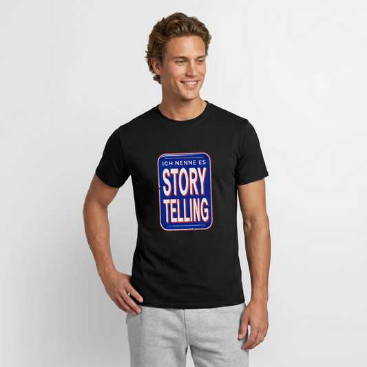 Ich nenne es Storytelling. Motiv-T-Shirt für Männer, Farbe Schwarz, Model