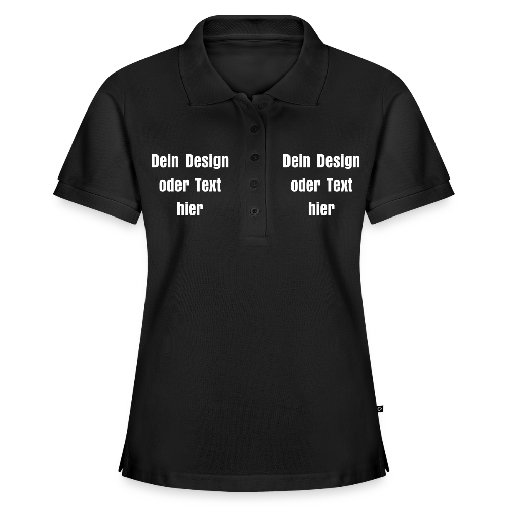 Frauen Premium Bio Polo Shirt - personalisierbar - Schwarz