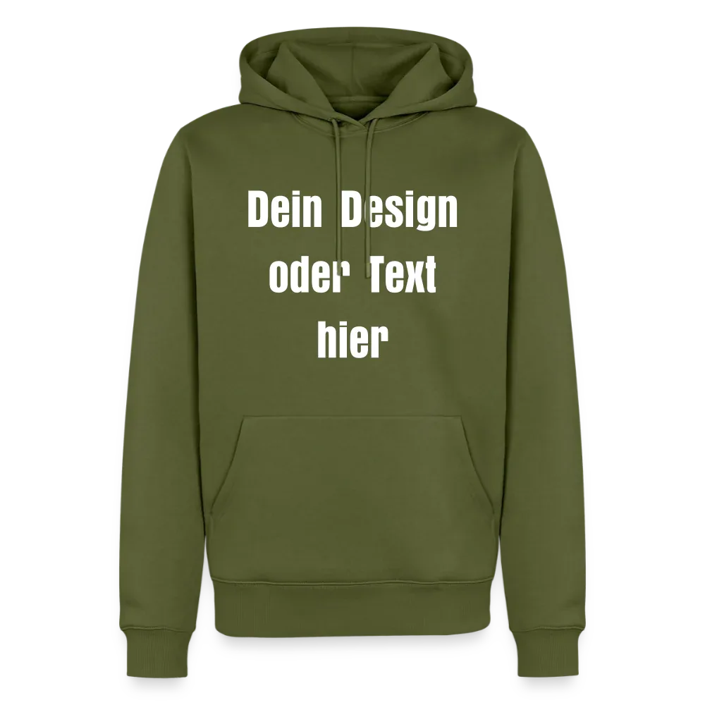 Männer Premium Hoodie - personalisierbare Vorder- und Rückseite - Khaki