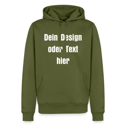 Männer Premium Hoodie - personalisierbare Vorder- und Rückseite - Khaki