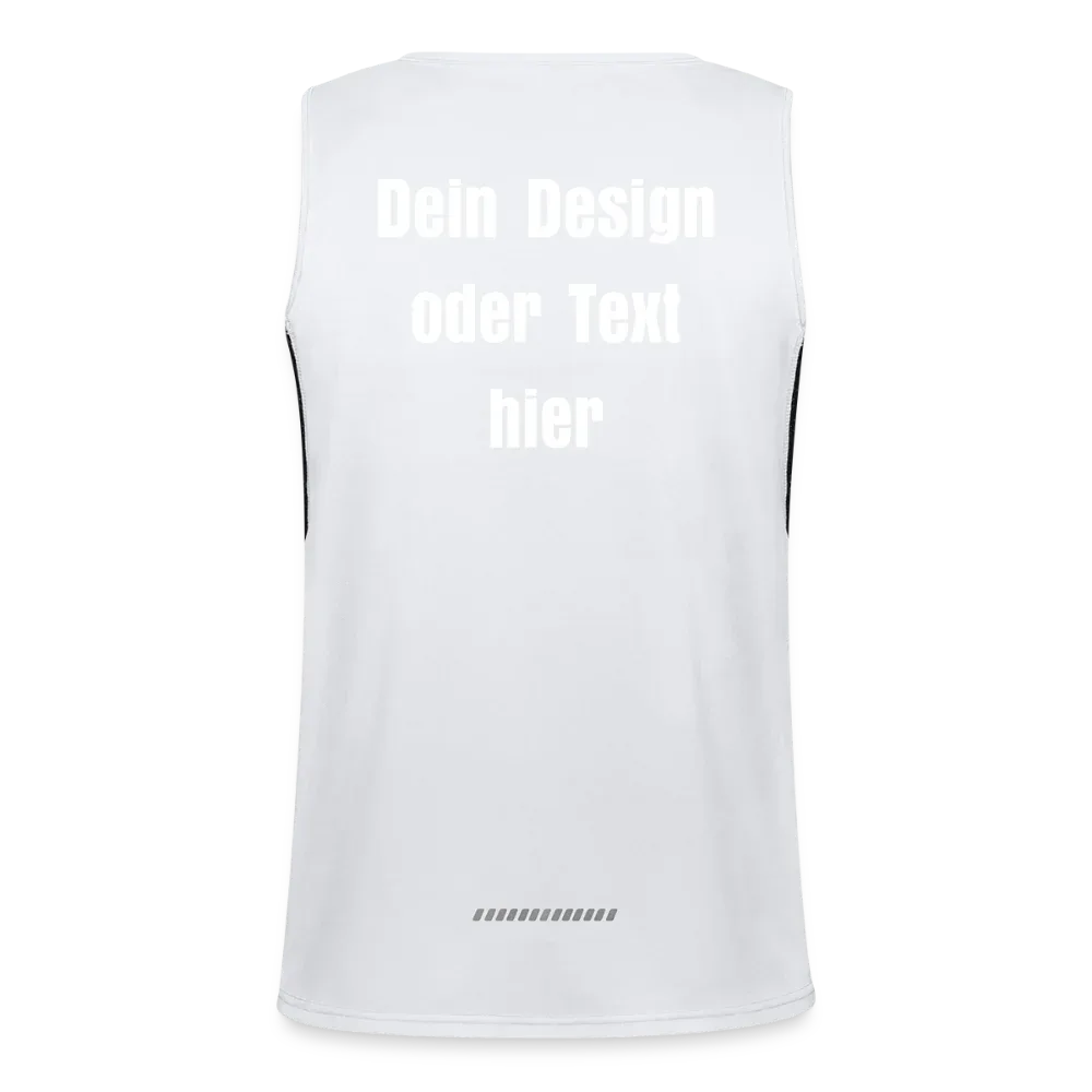 Funktionelles Kontrast-Tank Top für Männer  - personalisierbare Vorder- und Rückseite - Weiß/Schwarz