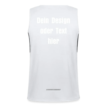 Funktionelles Kontrast-Tank Top für Männer  - personalisierbare Vorder- und Rückseite - Weiß/Schwarz