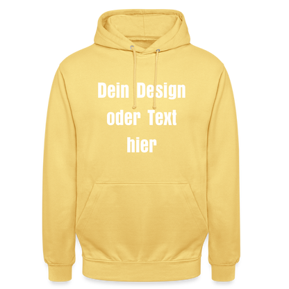 Unisex Hoodie - personalisierbare Vorder- und Rückseite - Zitronengelb