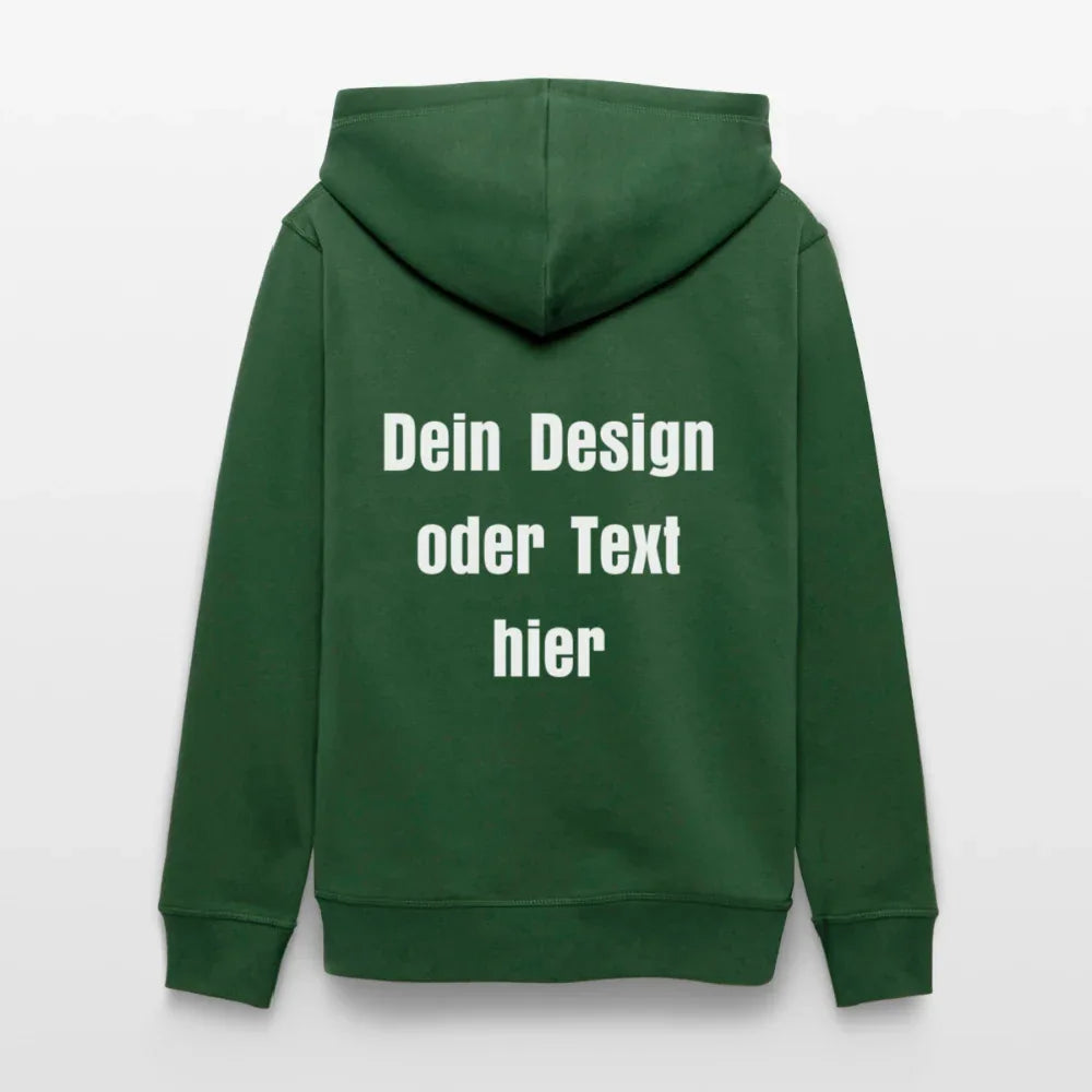 Stanley/Stella Unisex Bio-Hoodie DRUMMER - personalisierbare Vorder- und Rückseite - Flaschengrün